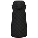 ‘Mae’ Quilted Long Vest - Black
