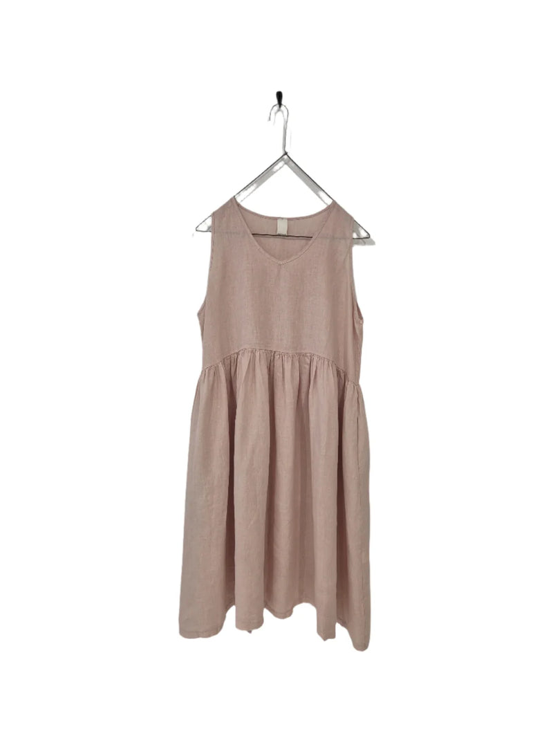 Montaigne ‘Adelaide’ Sleeveless Italian Linen Dress with Pockets - Various Colours