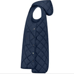 ‘Mae’ Quilted Long Vest - Midnight Blue