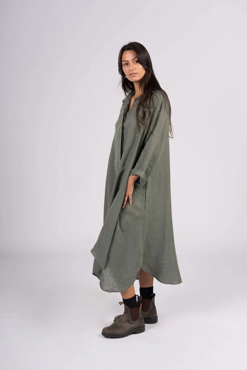 Montaigne ‘Margaux’ Long Sleeve Shirt Dress