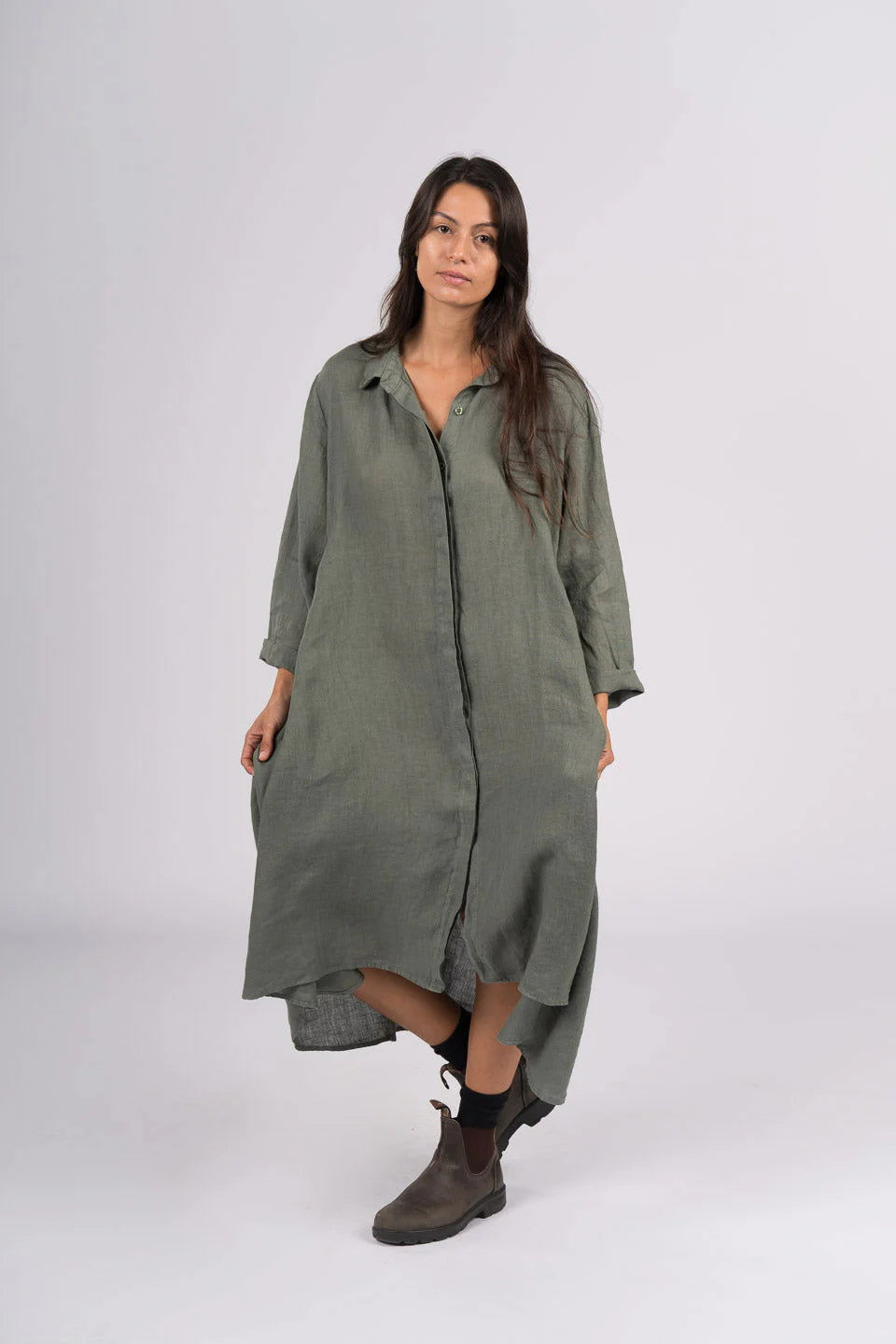 Montaigne ‘Margaux’ Long Sleeve Shirt Dress