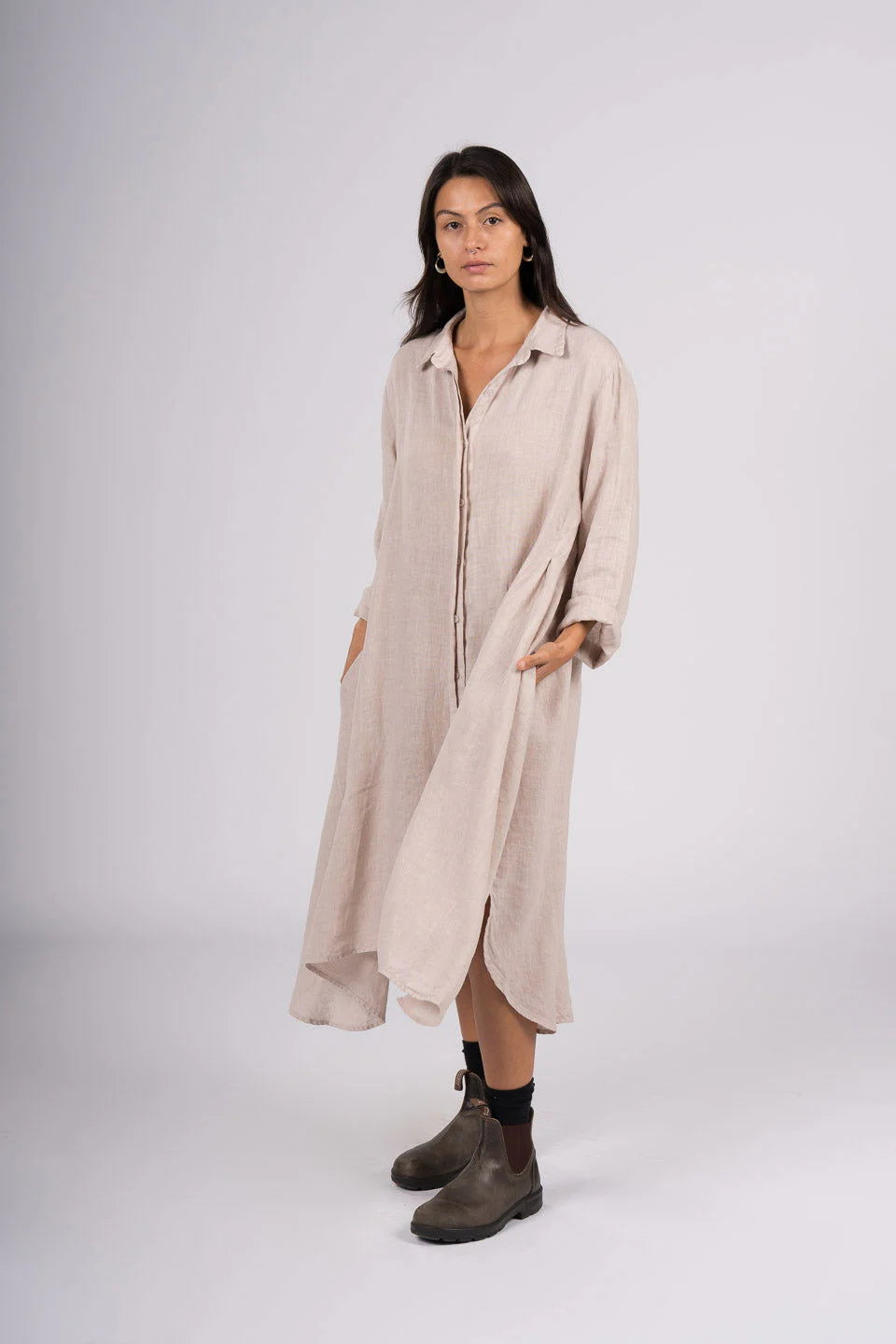 Montaigne ‘Margaux’ Long Sleeve Shirt Dress