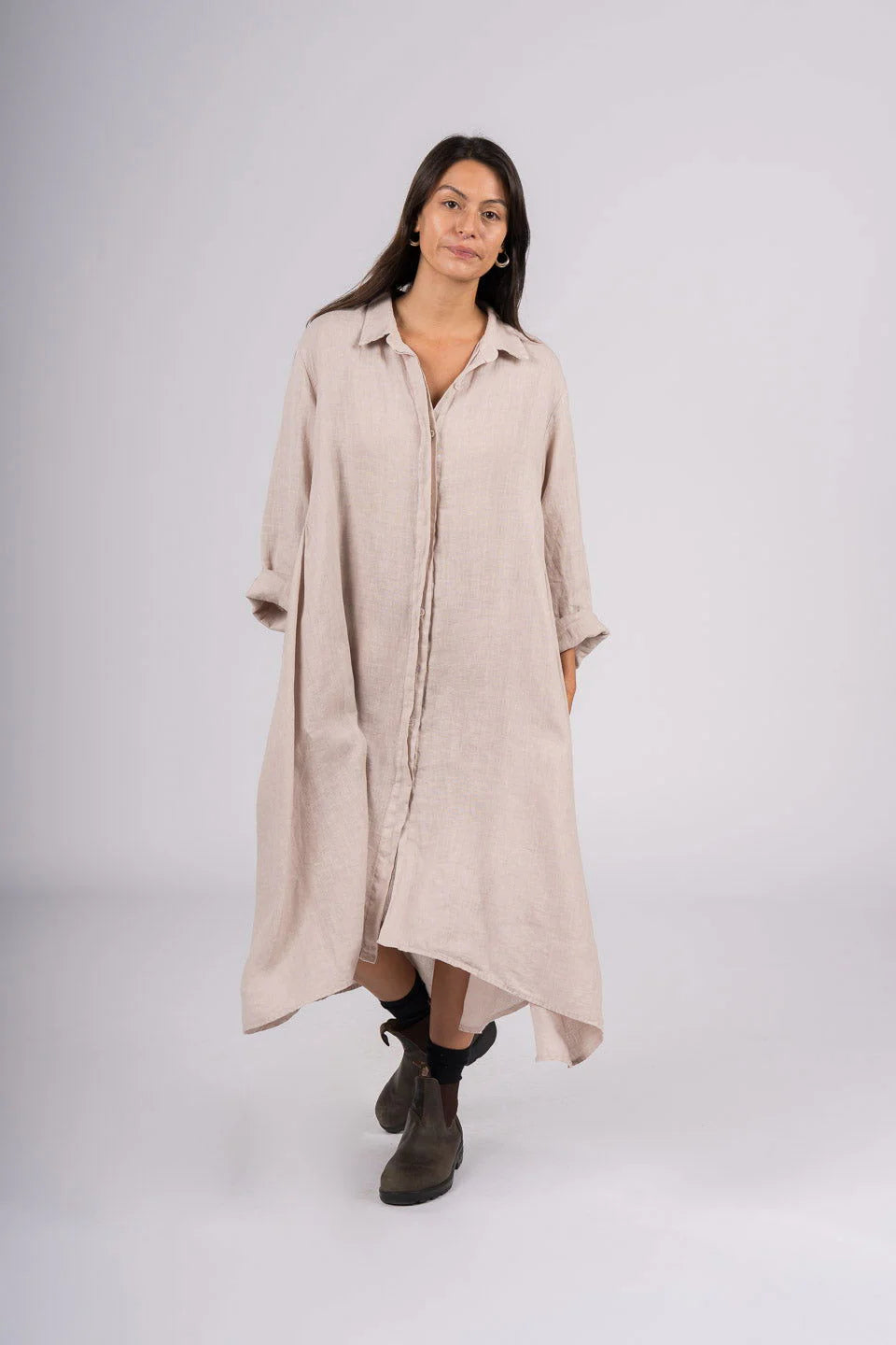 Montaigne ‘Margaux’ Long Sleeve Shirt Dress