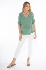 JUMP Clothing V Neck Tab Sleeve Top - Various Colours