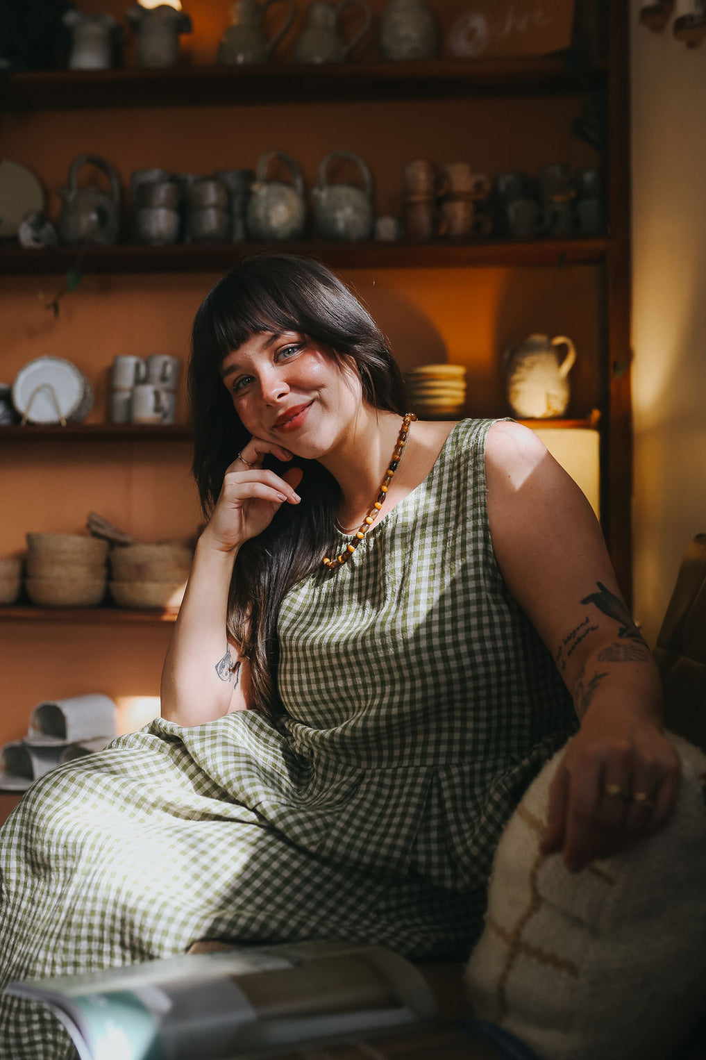 Montaigne - Sartene - French Linen Dress - Gingham/ Check