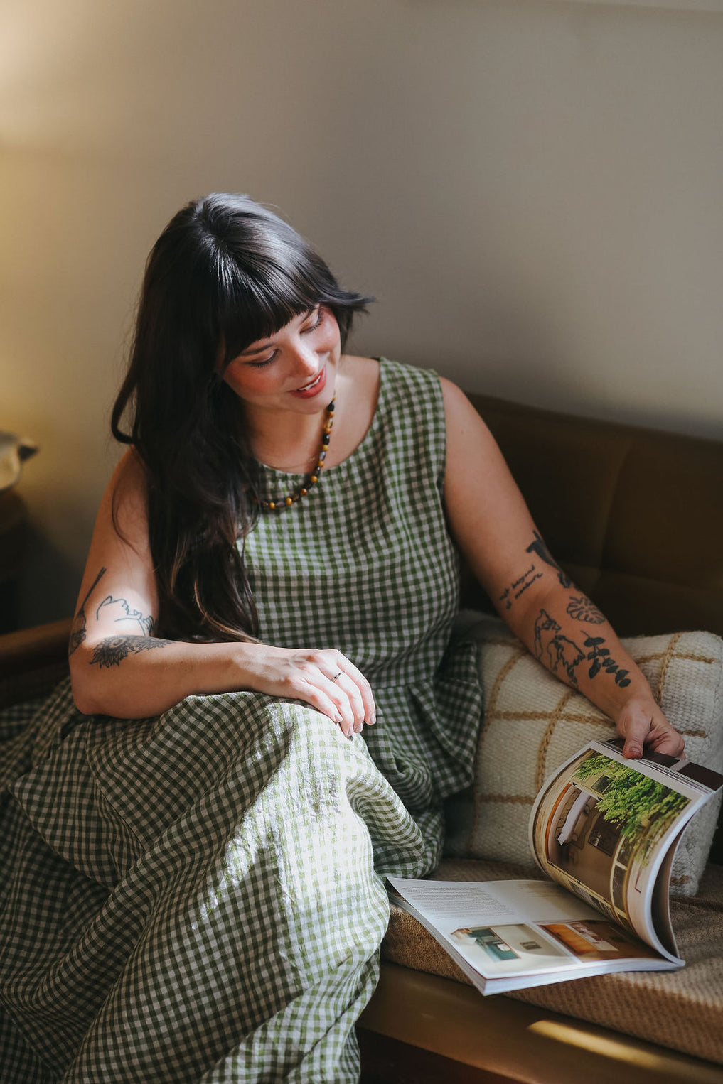 Montaigne - Sartene - French Linen Dress - Gingham/ Check