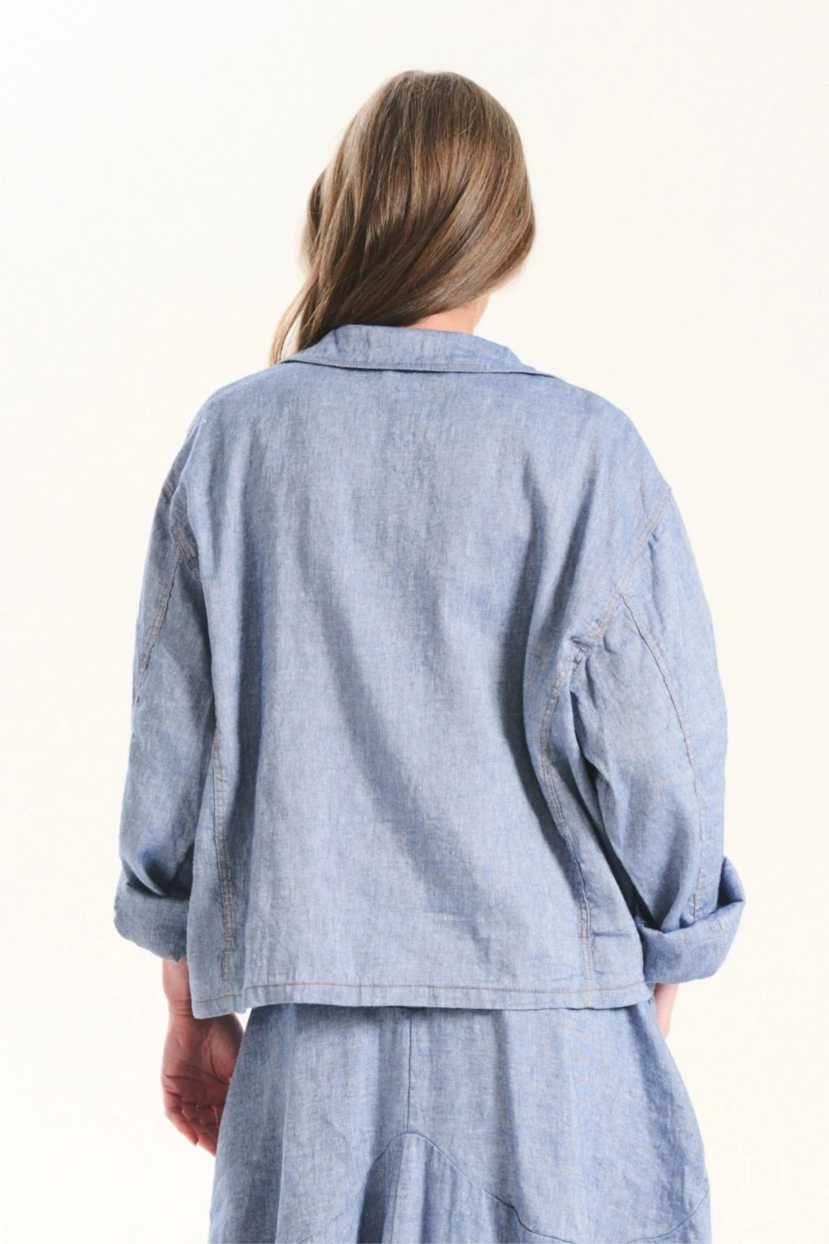 Olga De Polga - Billie Jacket - Linen Venice Beach - Denim Blue