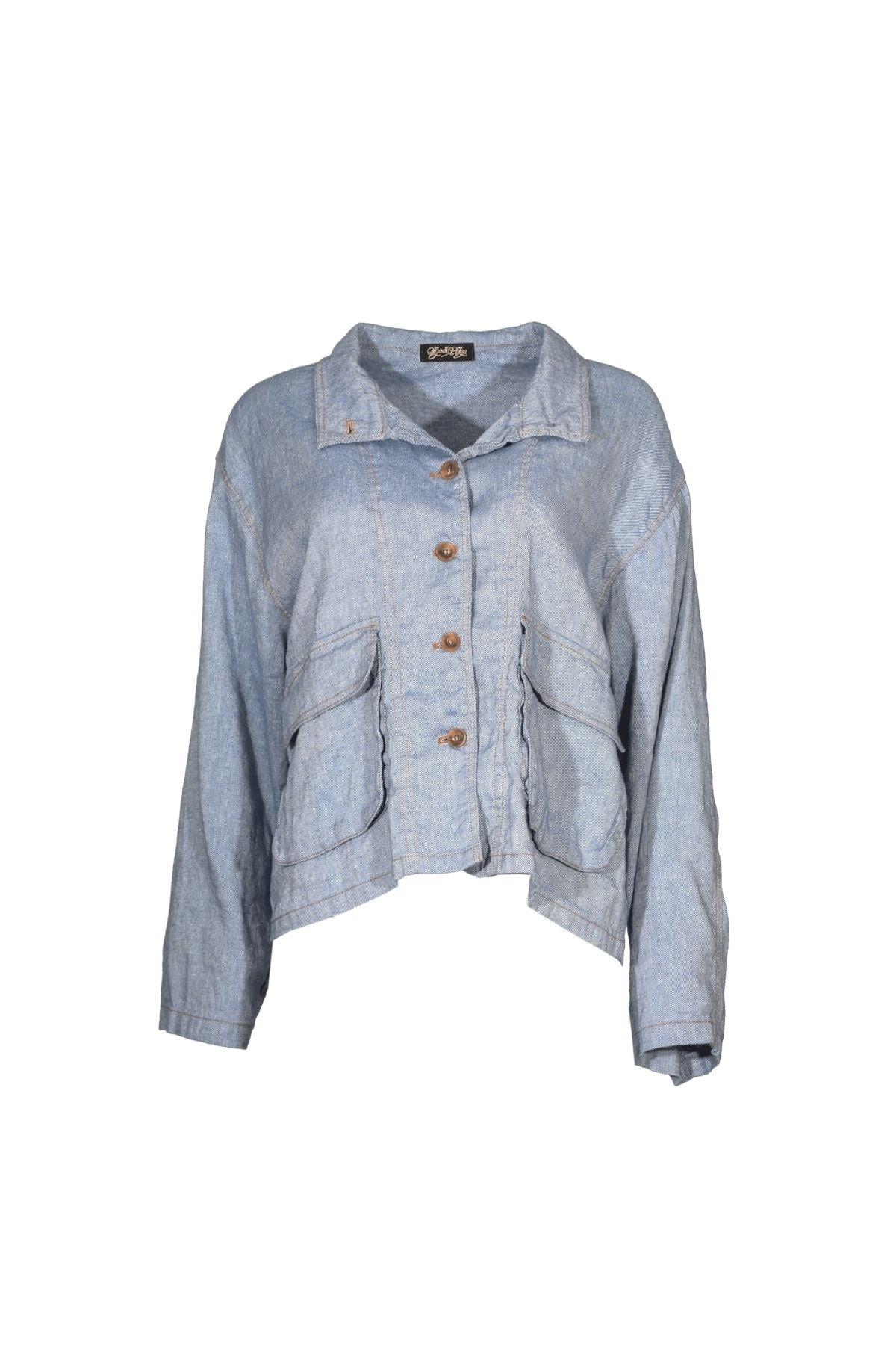 Olga De Polga - Billie Jacket - Linen Venice Beach - Denim Blue
