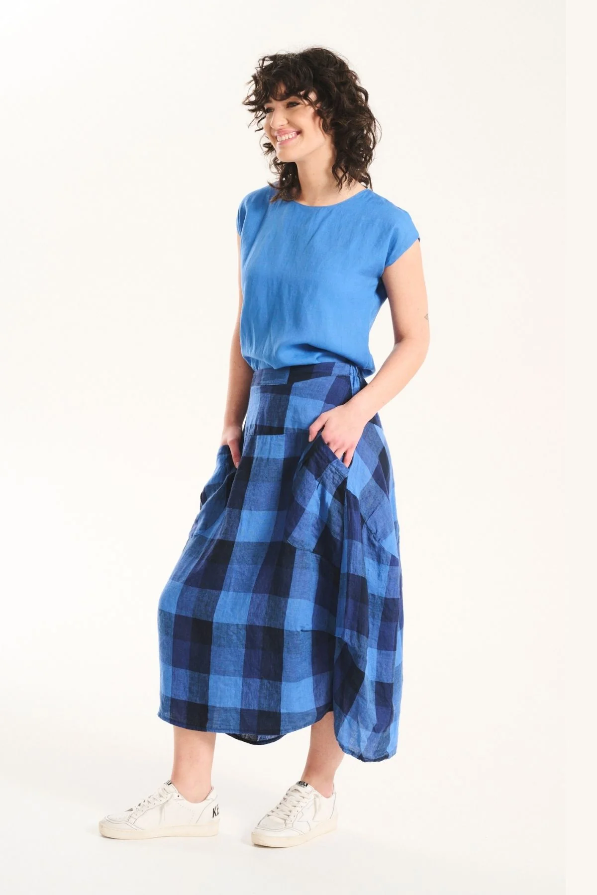 Olga De Polga - Milwaukee Amstel Linen Skirt - Blue