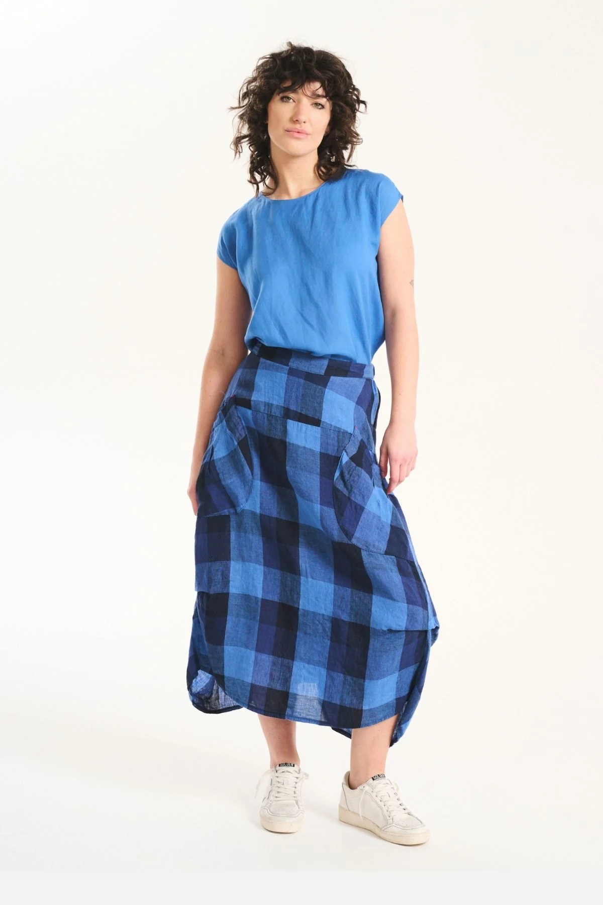 Olga De Polga - Milwaukee Amstel Linen Skirt - Blue