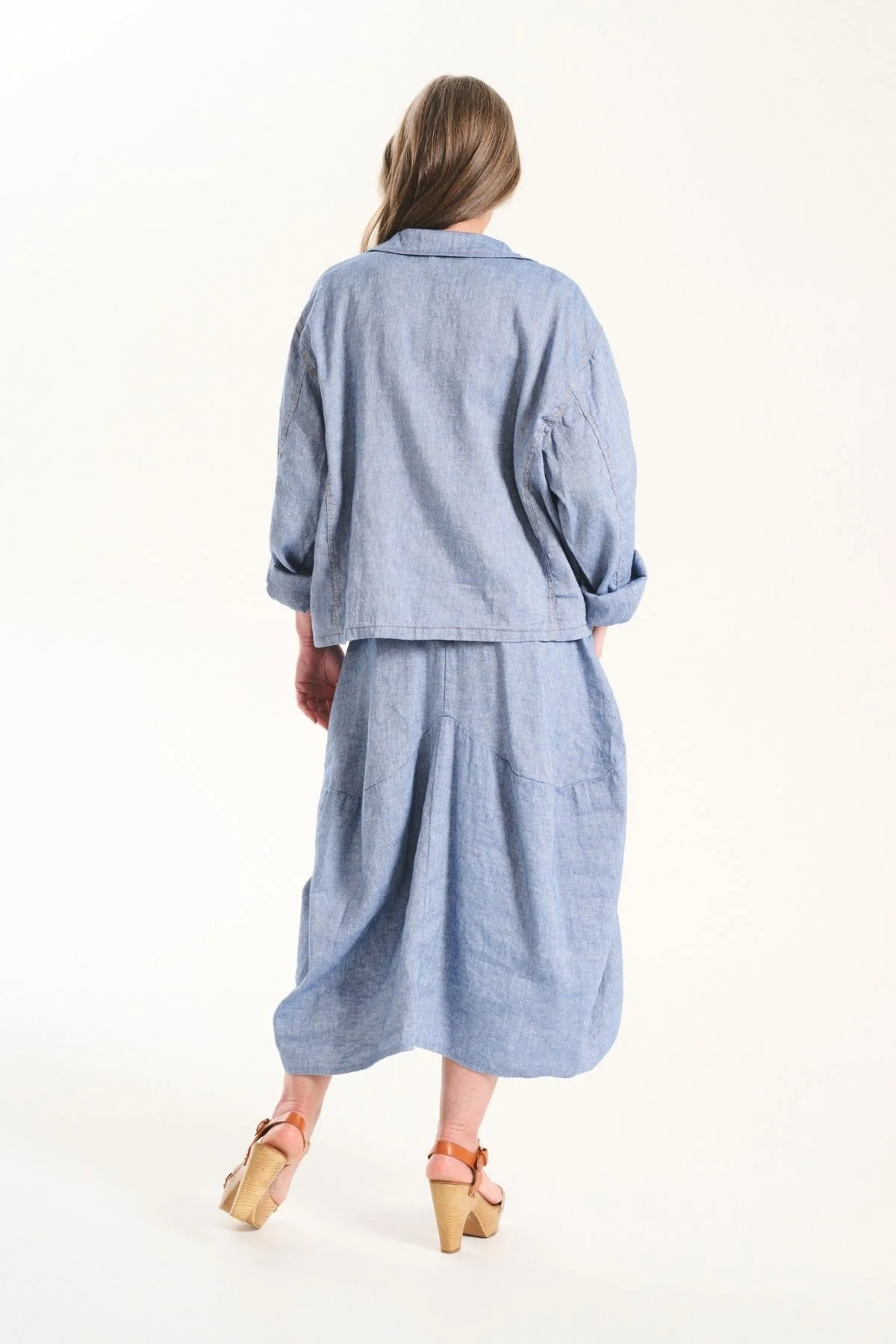 Olga De Polga - Milwaukee Venice Beach Linen Skirt - Denim Blue
