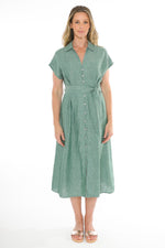 JUMP Clothing S/S Belted Linen Dress - Various Colours