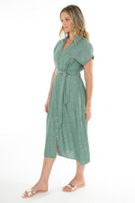 JUMP Clothing S/S Belted Linen Dress - Various Colours