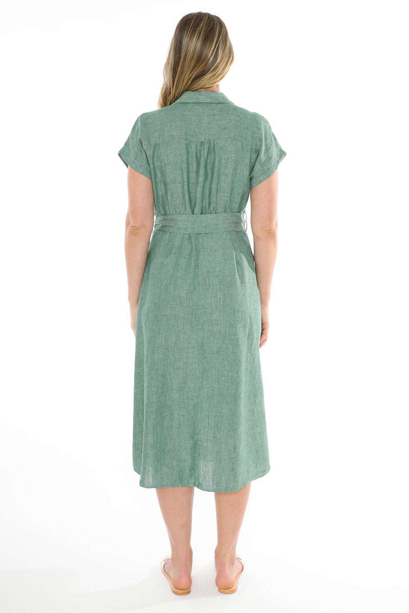 JUMP Clothing S/S Belted Linen Dress - Various Colours