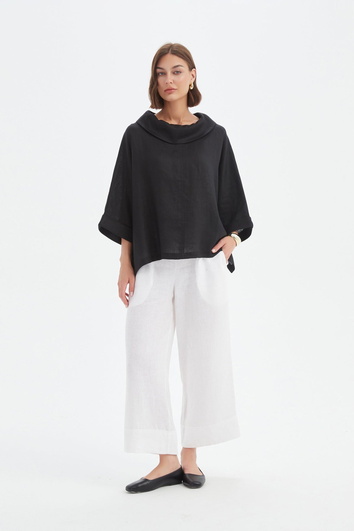 Tirelli - Funnel Neck Boxy Top - Various Colours