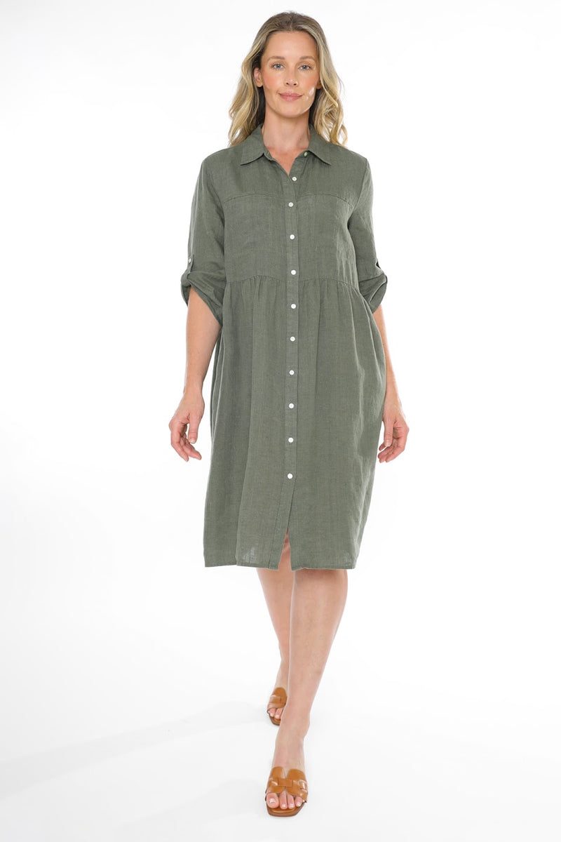 JUMP Clothing 2 Pocket Linen Shirt Dress - Various Colours