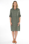 JUMP Clothing 2 Pocket Linen Shirt Dress - Various Colours