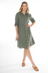 JUMP Clothing 2 Pocket Linen Shirt Dress - Various Colours