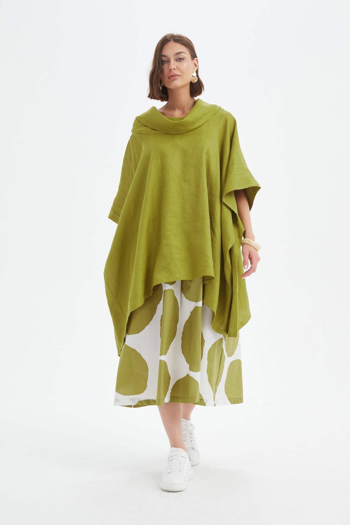 Tirelli - Oversized Collar Linen Poncho - Various Colours