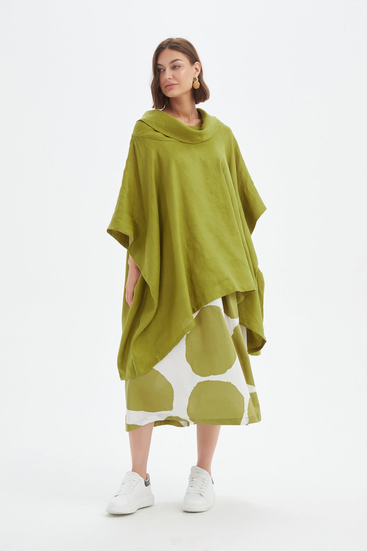 Tirelli - Oversized Collar Linen Poncho - Various Colours