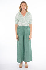 JUMP Clothing Wide Leg Linen Pants - Honeydew