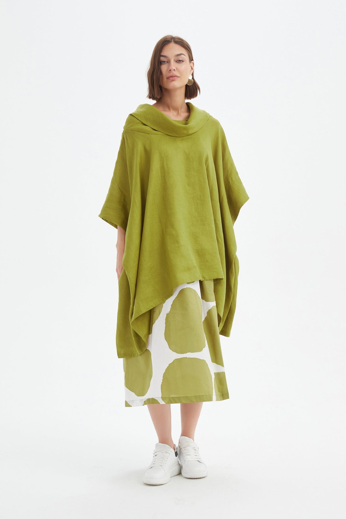 Tirelli - Oversized Collar Linen Poncho - Various Colours