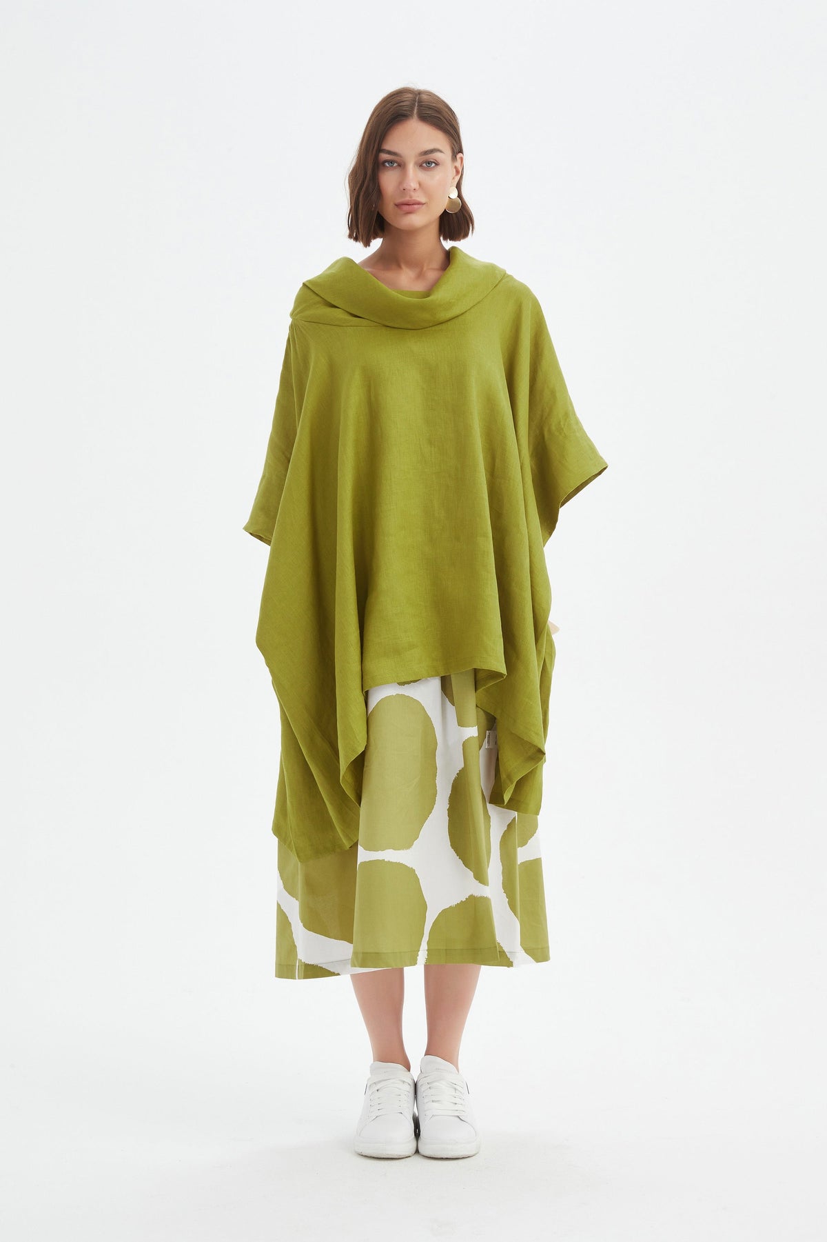 Tirelli - Oversized Collar Linen Poncho - Various Colours