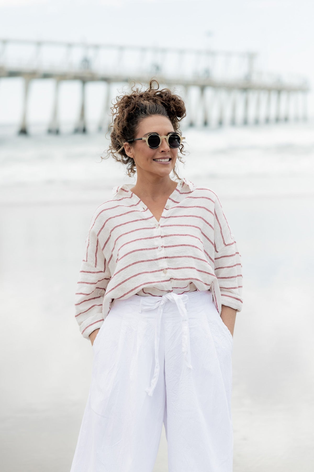 Meg By Design - Hamilton - Linen Striped Shirt