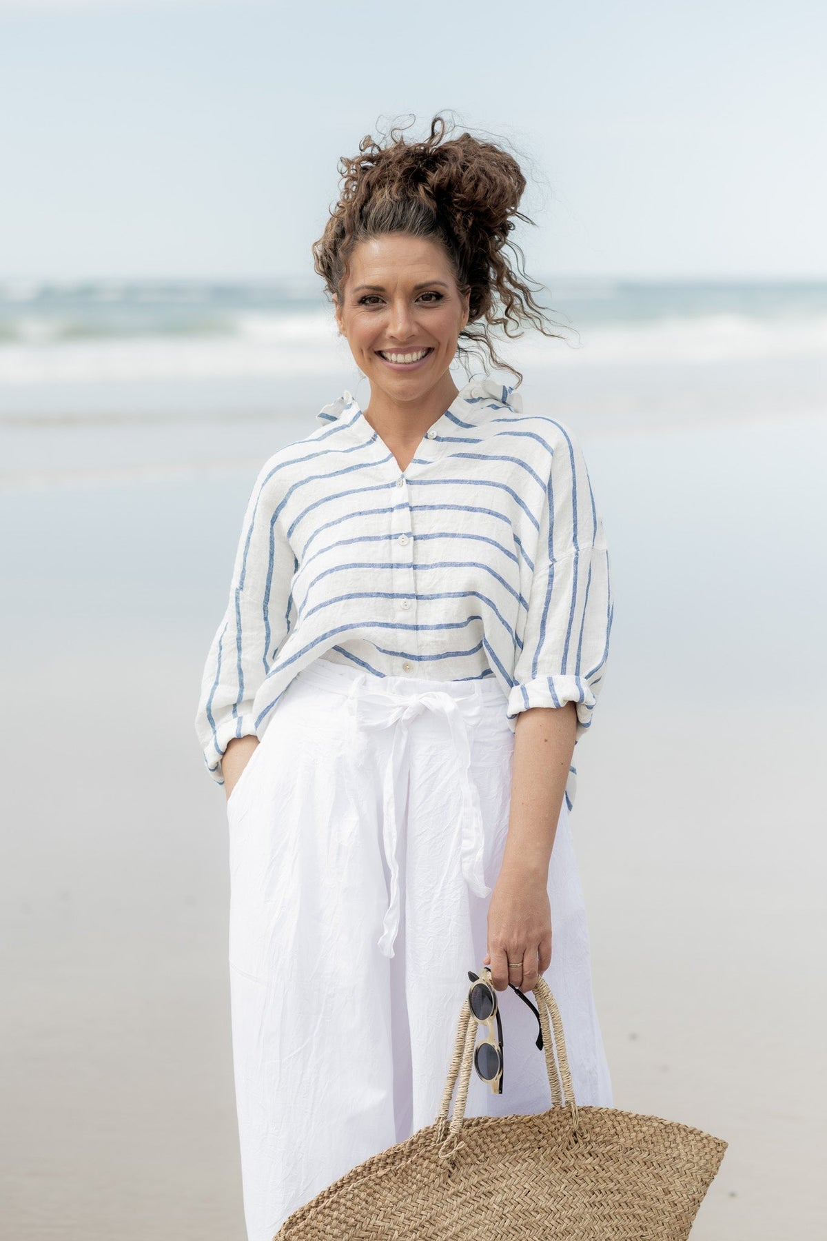 Meg By Design - Hamilton - Linen Striped Shirt