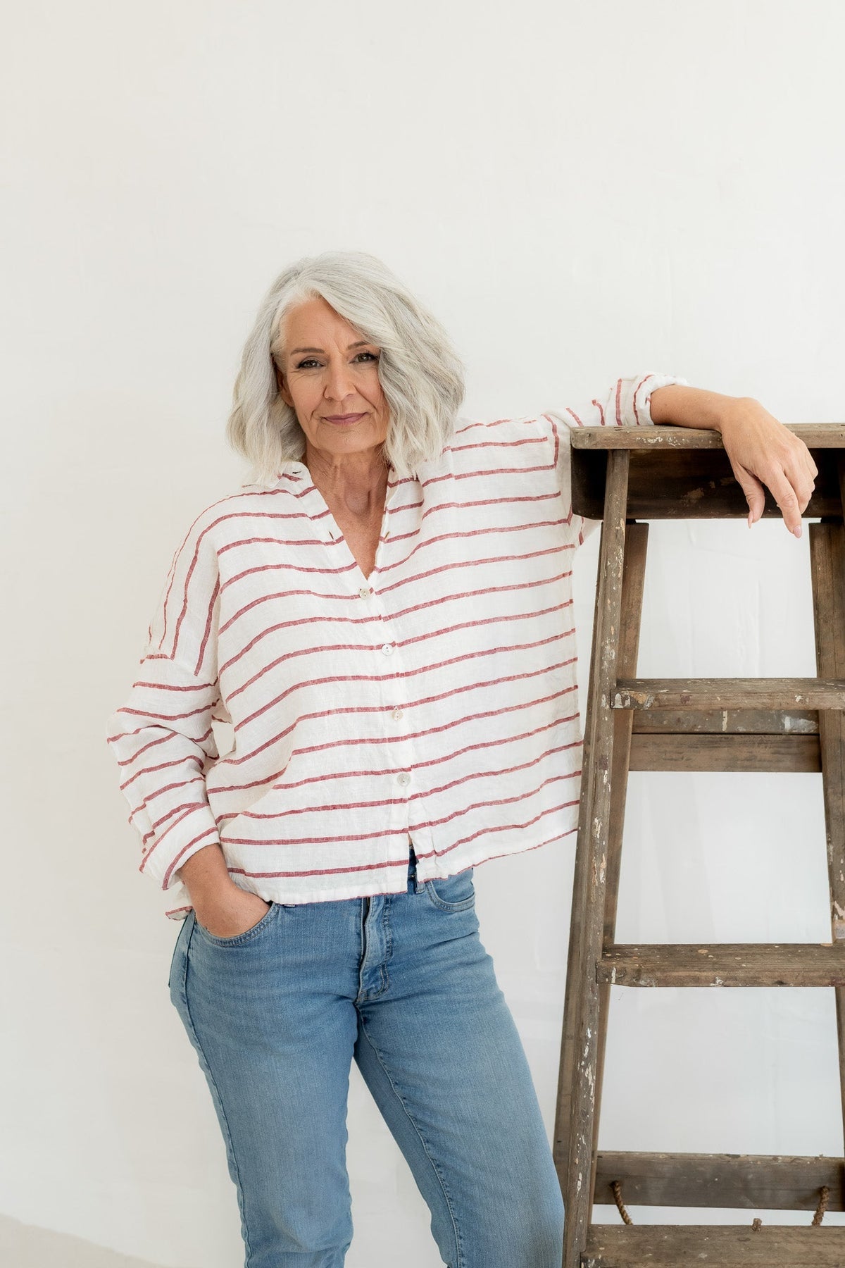 Meg By Design - Hamilton - Linen Striped Shirt