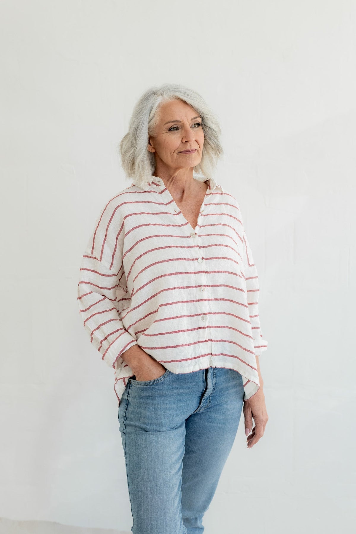 Meg By Design - Hamilton - Linen Striped Shirt