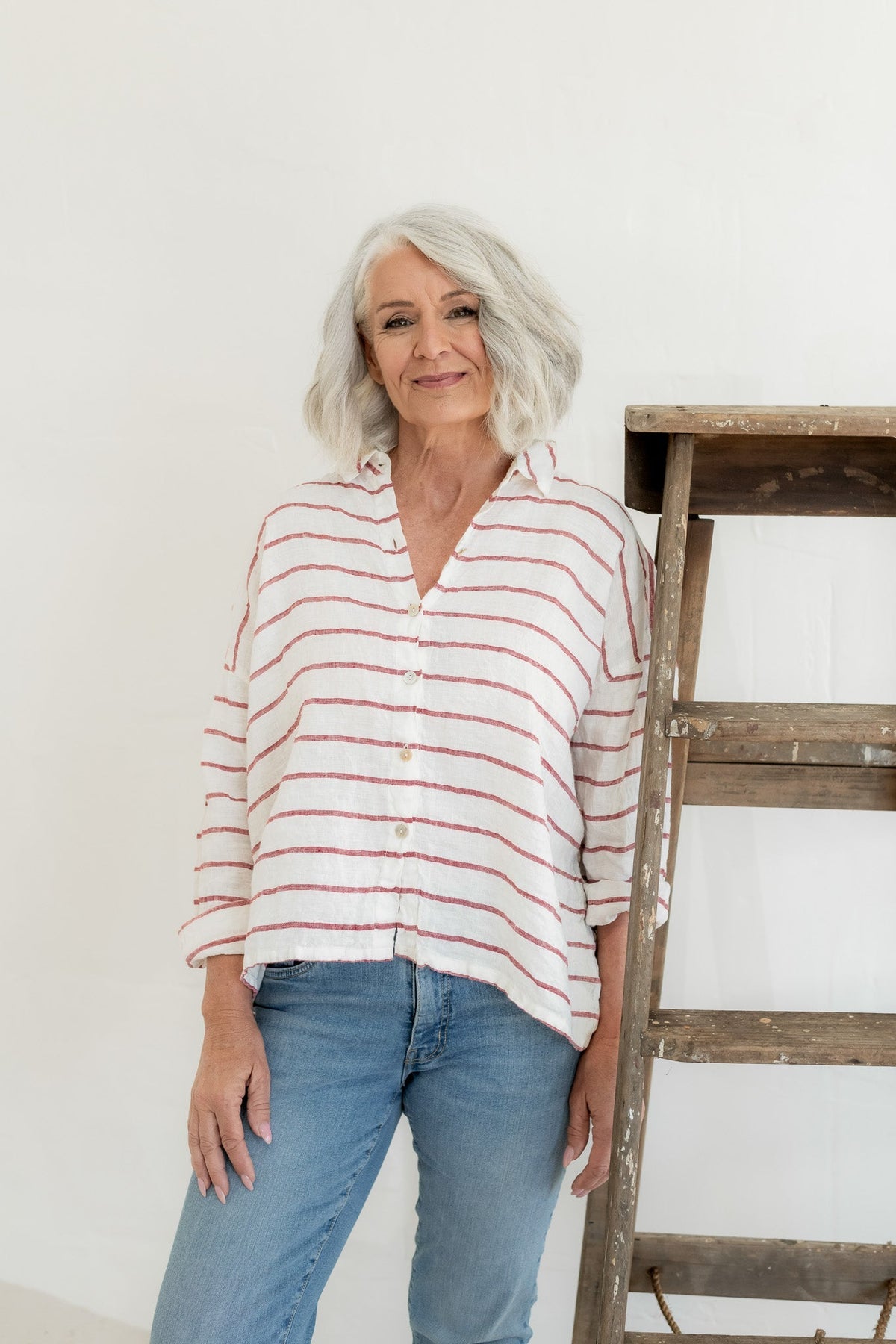 Meg By Design - Hamilton - Linen Striped Shirt