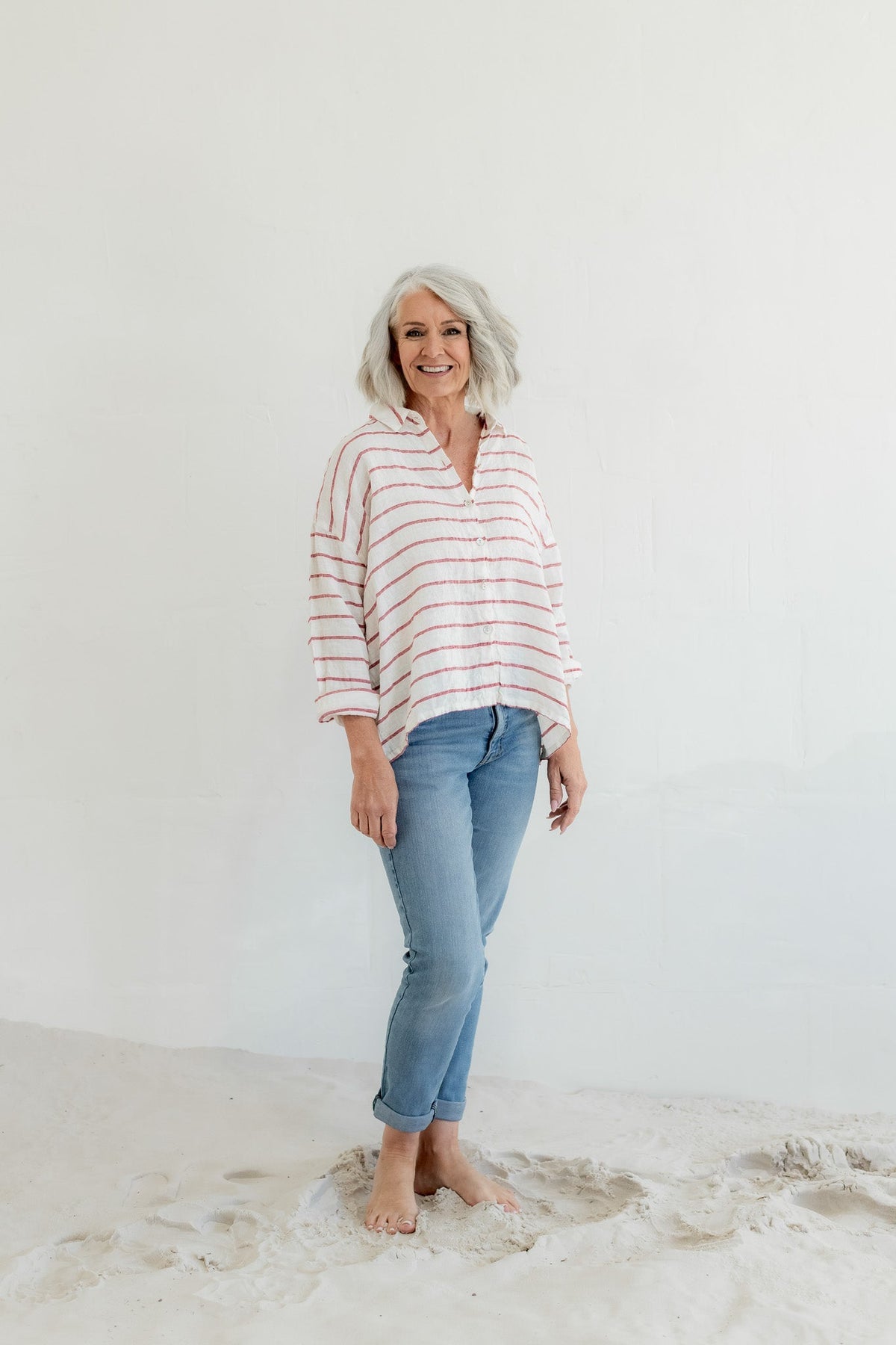 Meg By Design - Hamilton - Linen Striped Shirt