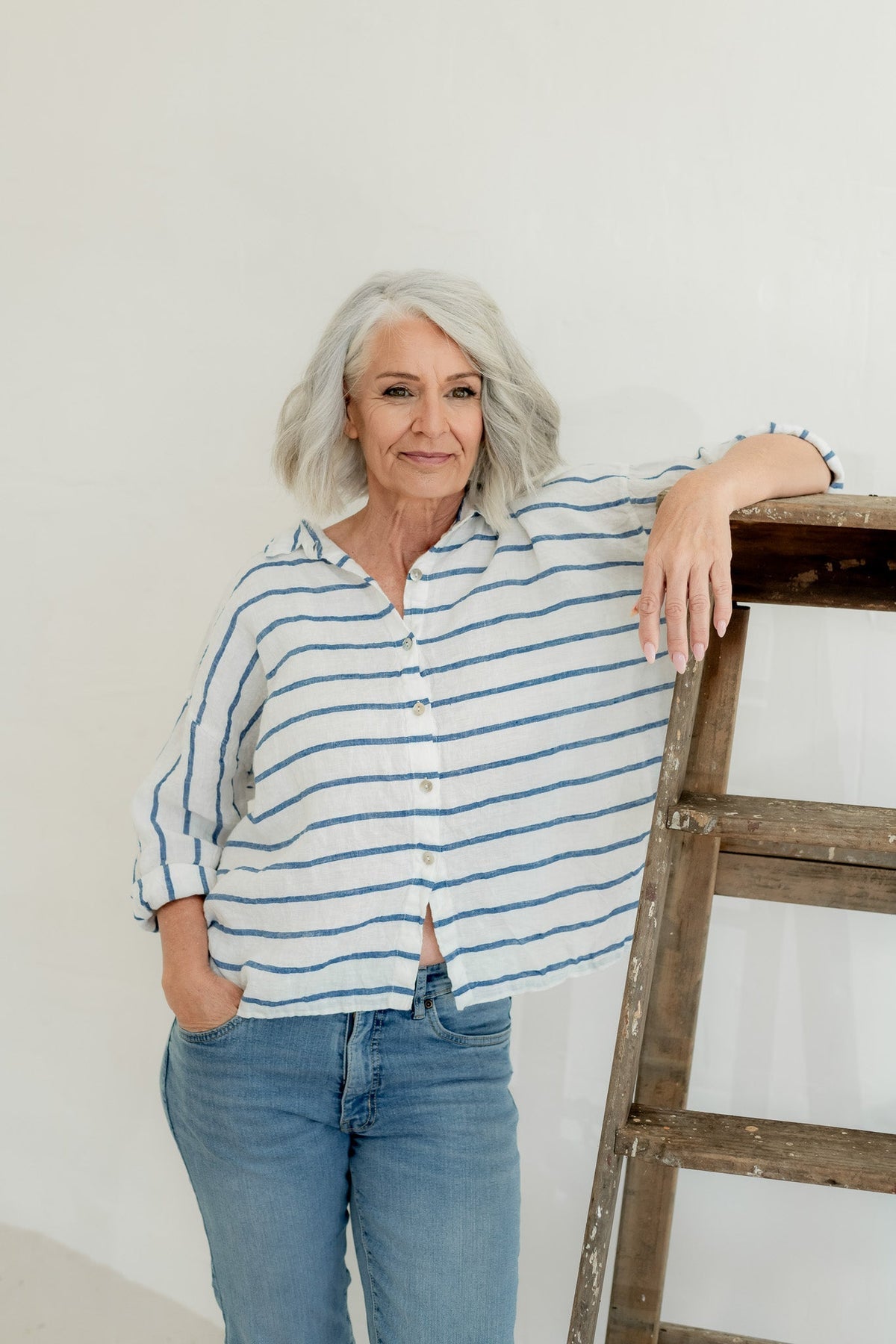 Meg By Design - Hamilton - Linen Striped Shirt