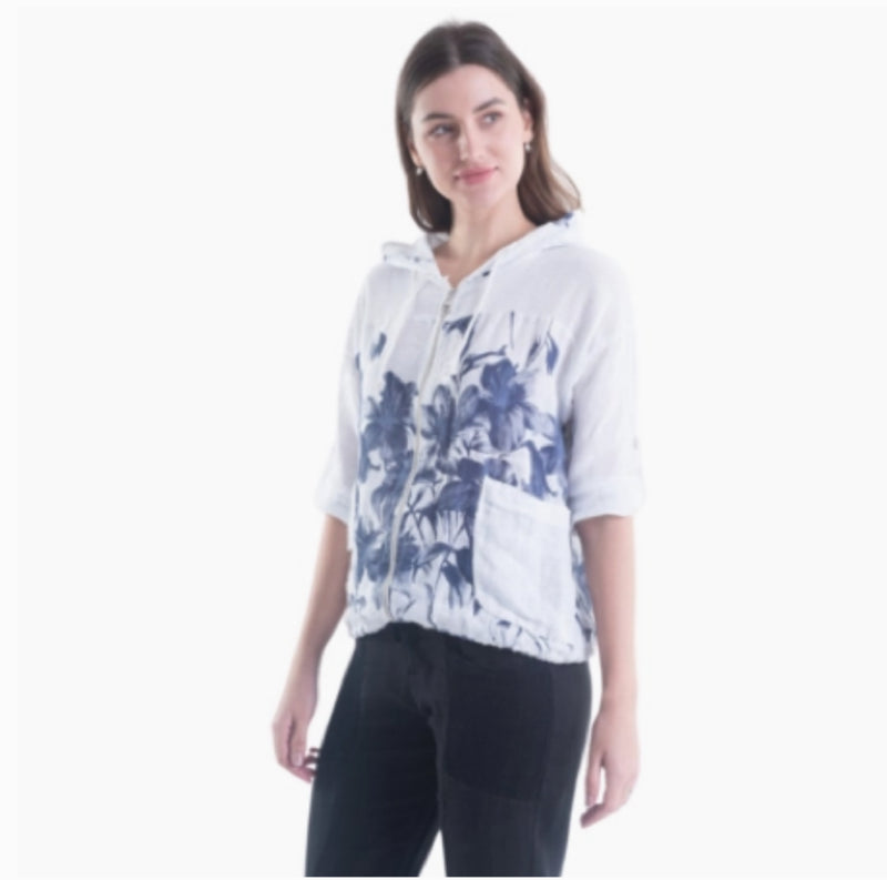 Vera May Italian Linen Top -White