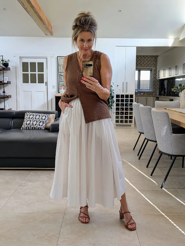 Montaigne - Full Asymmetrical Cotton Poplin Skirt - White