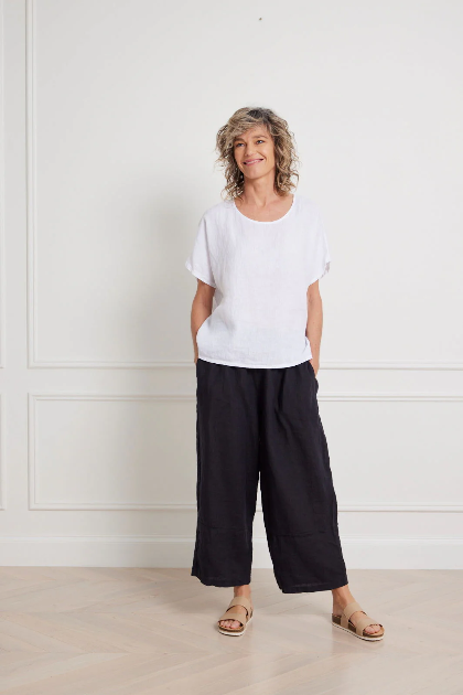 Montaigne - Lee - Linen Short Sleeve Top - Various Colours