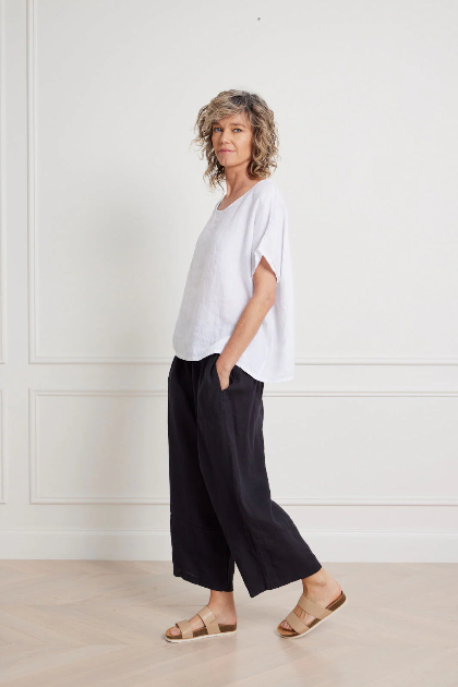 Montaigne - Lee - Linen Short Sleeve Top - Various Colours