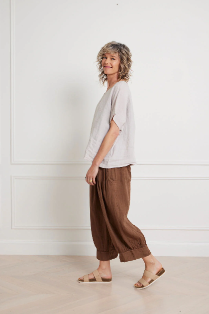 Montaigne - Lee - Linen Short Sleeve Top - Various Colours