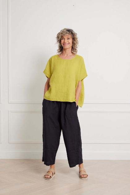 Montaigne - Lee - Linen Short Sleeve Top - Various Colours