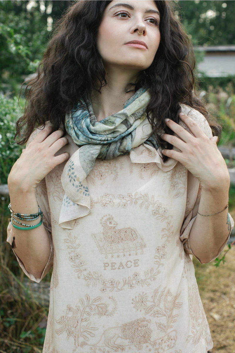 Land of Plenty Printed Artisan Bamboo Scarf