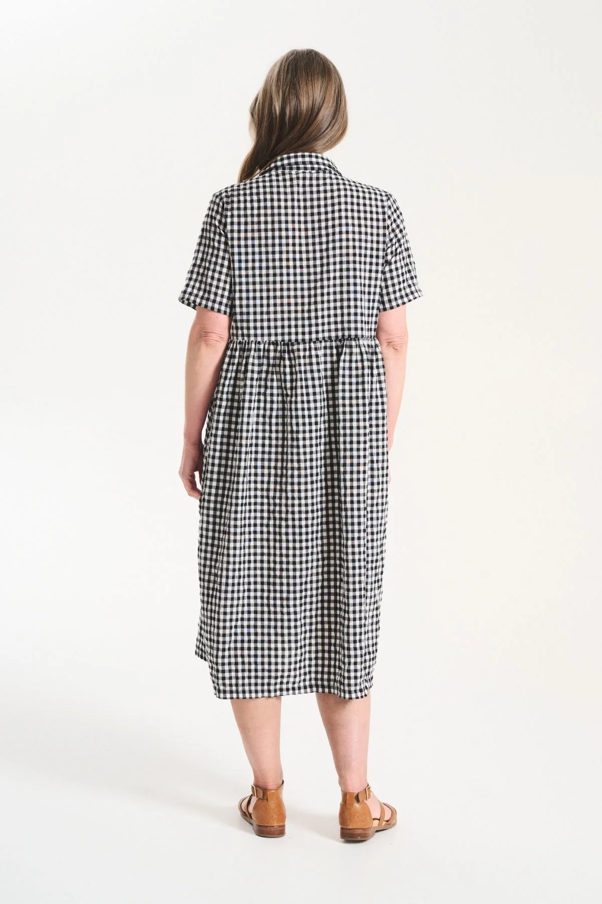 Olga De Polga - Sunseeker Check Cotton Dress - Black