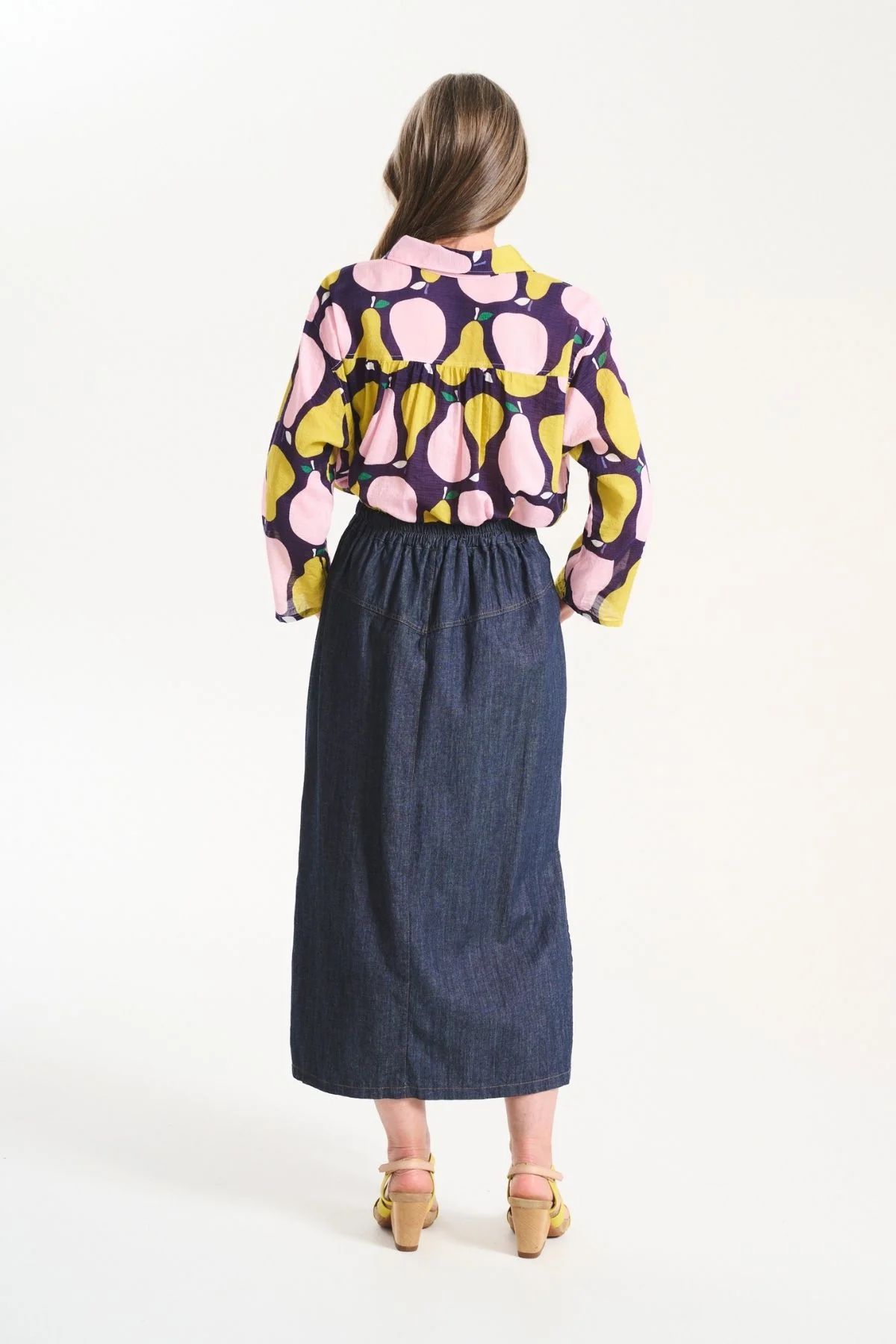 Olga De Polga - Cardiff Skirt Cotton/Linen - Dark Wash Denim