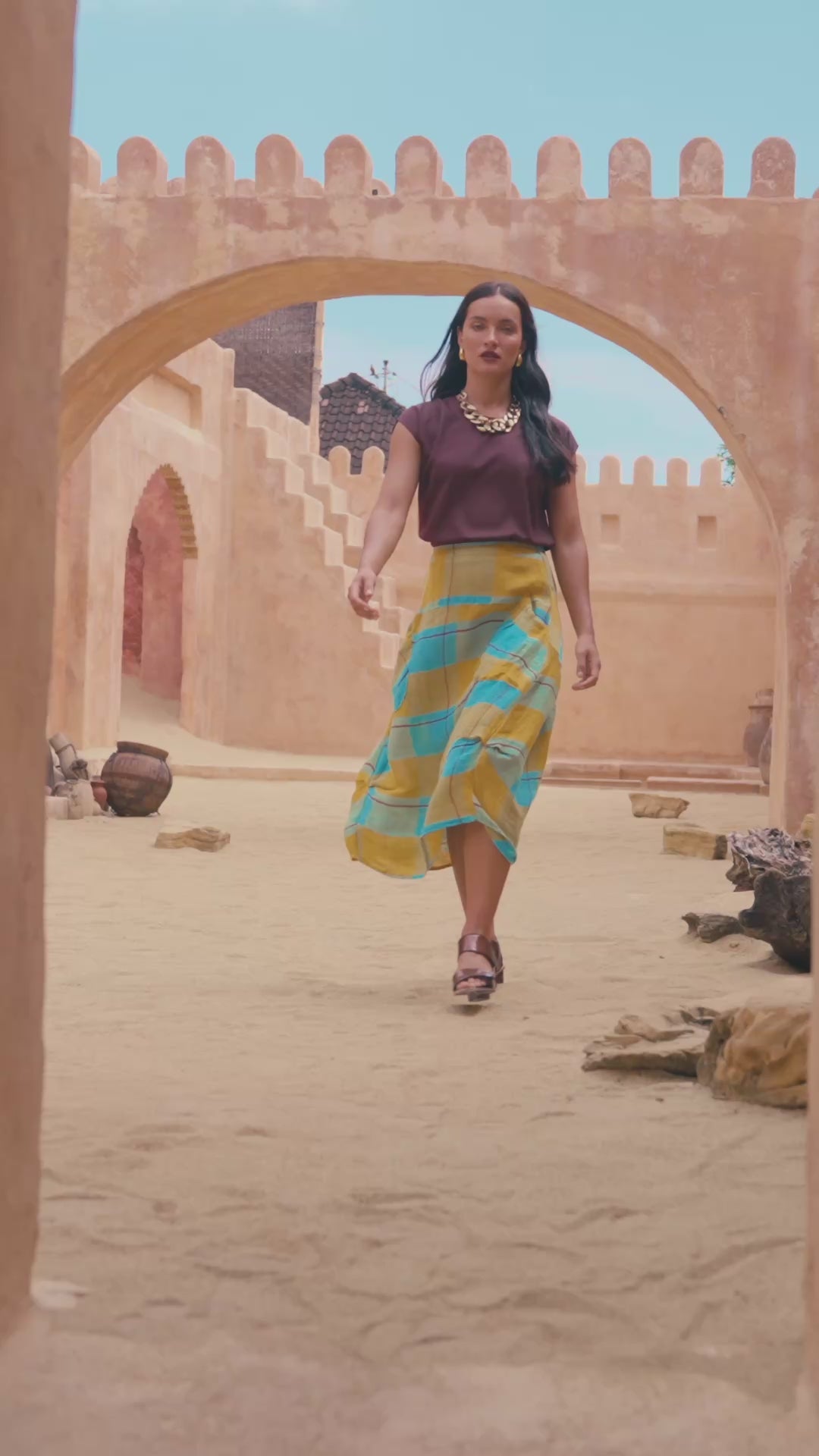 Olga De Polga - Milwaukee Echo Skirt Linen - Sunrise