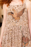 Folklore Floral Bamboo Bohéme Slip Dress with Bird of Peace