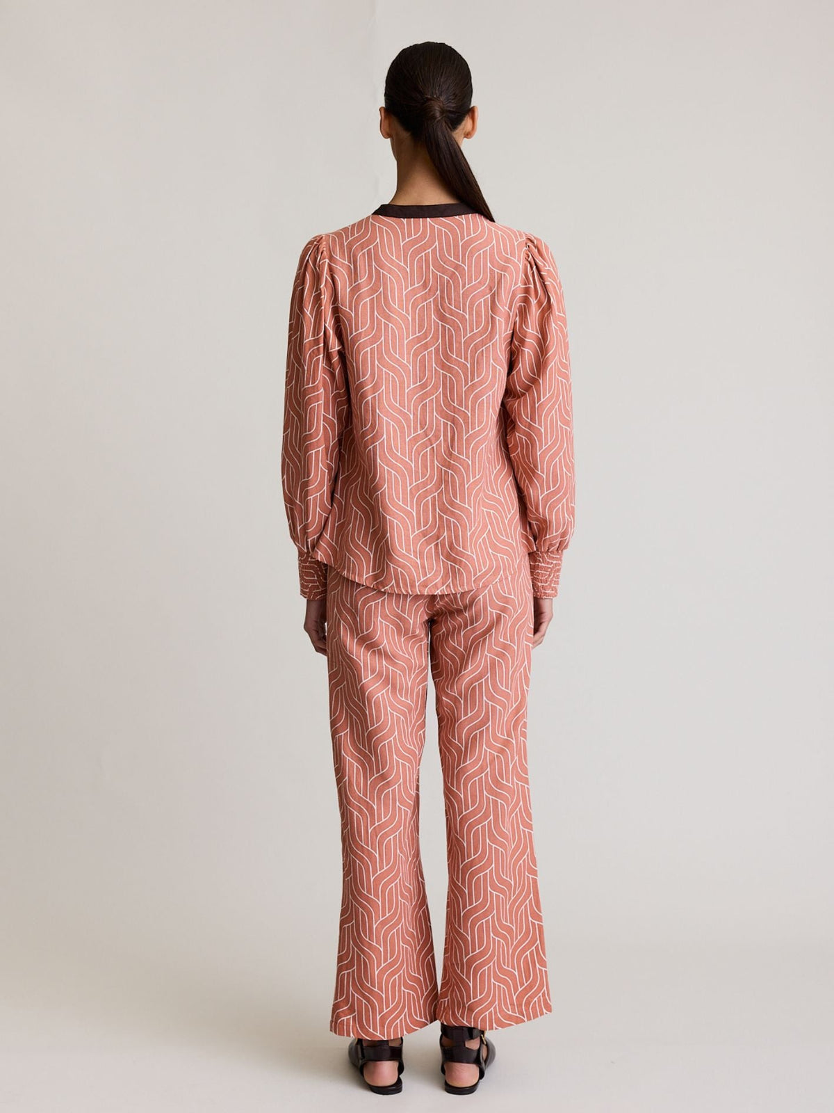State Of Embrace - Weave Print Blouse - Amber
