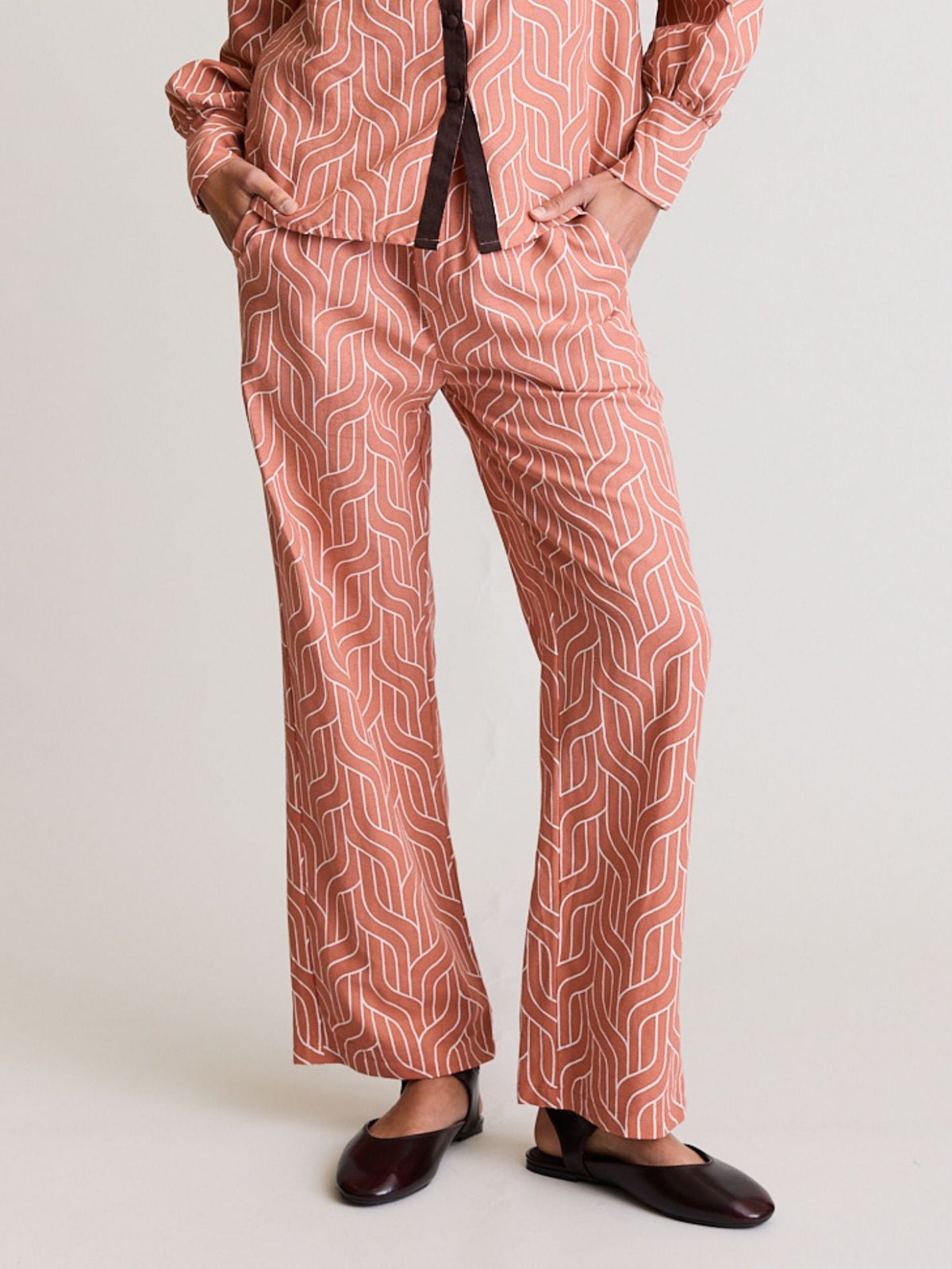 State Of Embrace - Wave Print Pant - Amber