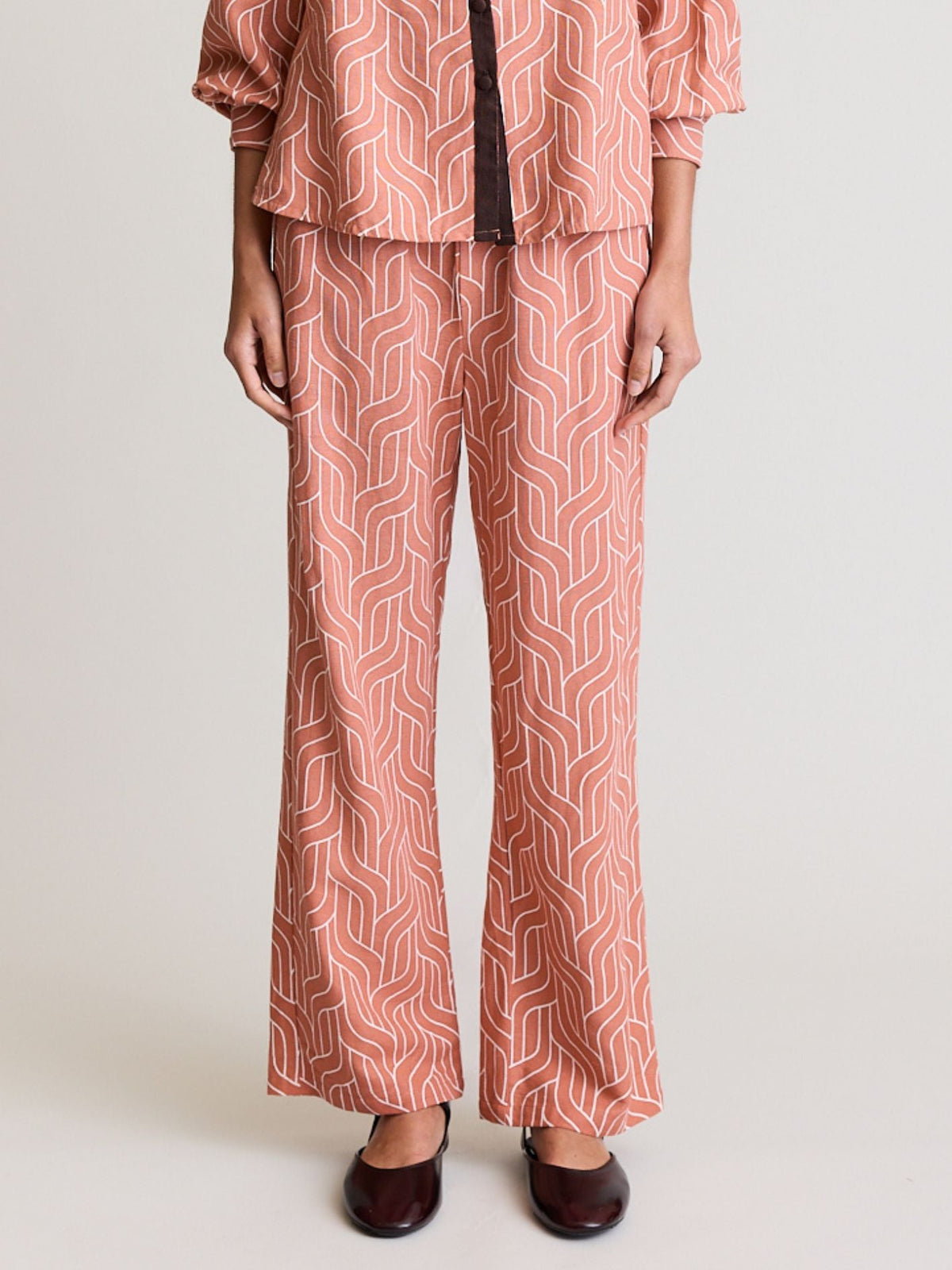 State Of Embrace - Wave Print Pant - Amber