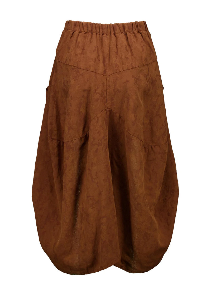 Olga Dre Polga ‘Milwaukee’ Del Arte Skirt  in Demask Linen - Caramel