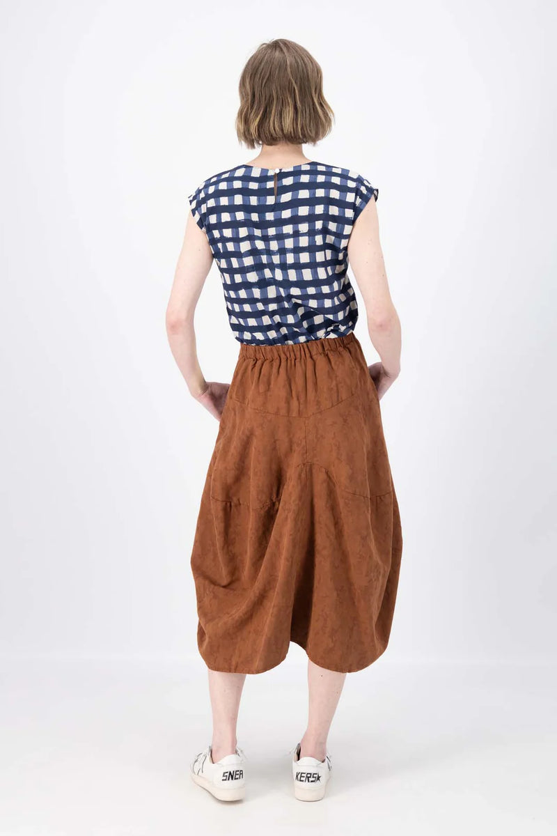 Olga Dre Polga ‘Milwaukee’ Del Arte Skirt  in Demask Linen - Caramel